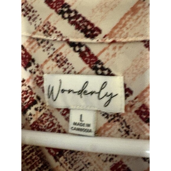 Lot of 2 Wonderly Women’s Size L Large Casual Tops Spring & Fall Prints - Picture 11 of 13